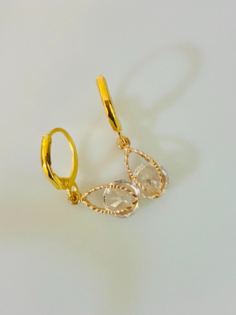 K18 Dainty Zirconia Hoop earrings, delicate earrings, Minimalist